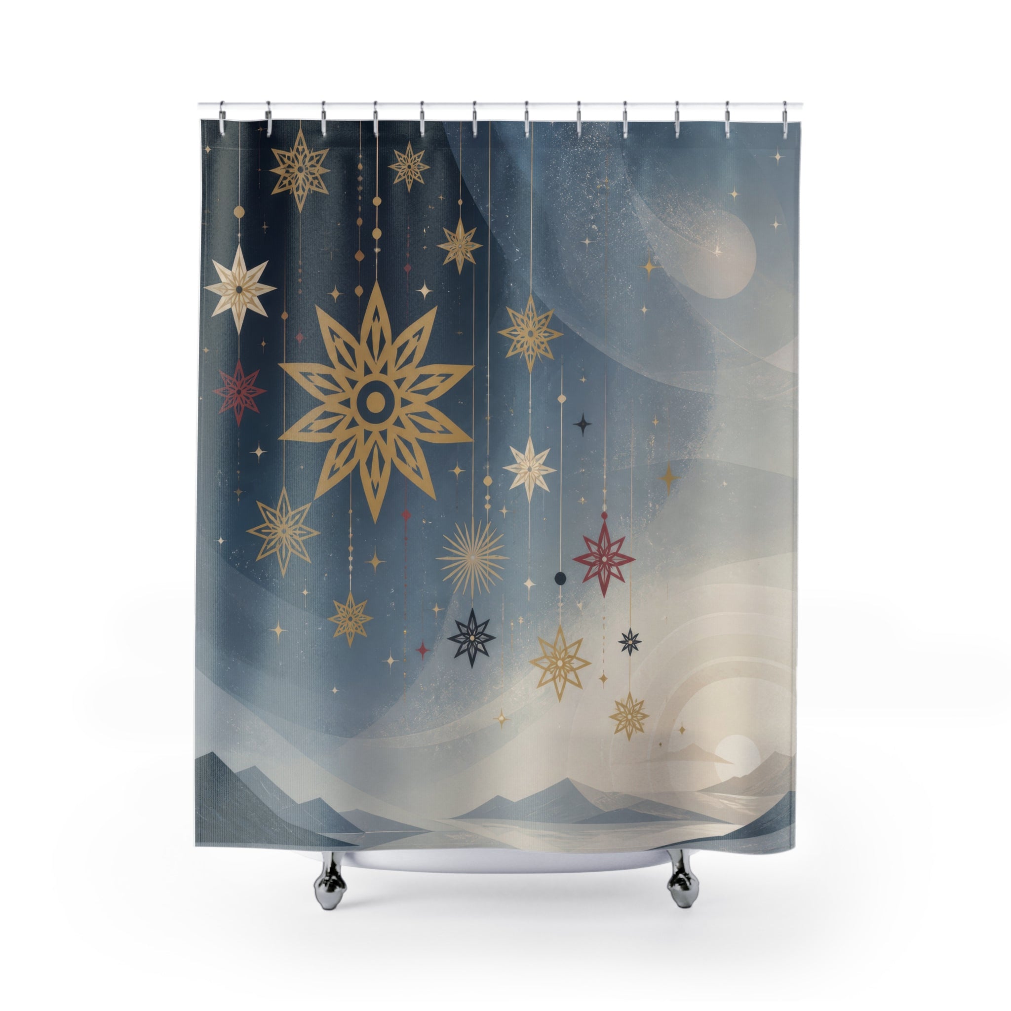 Nordic Holiday Constellation Shower Curtain