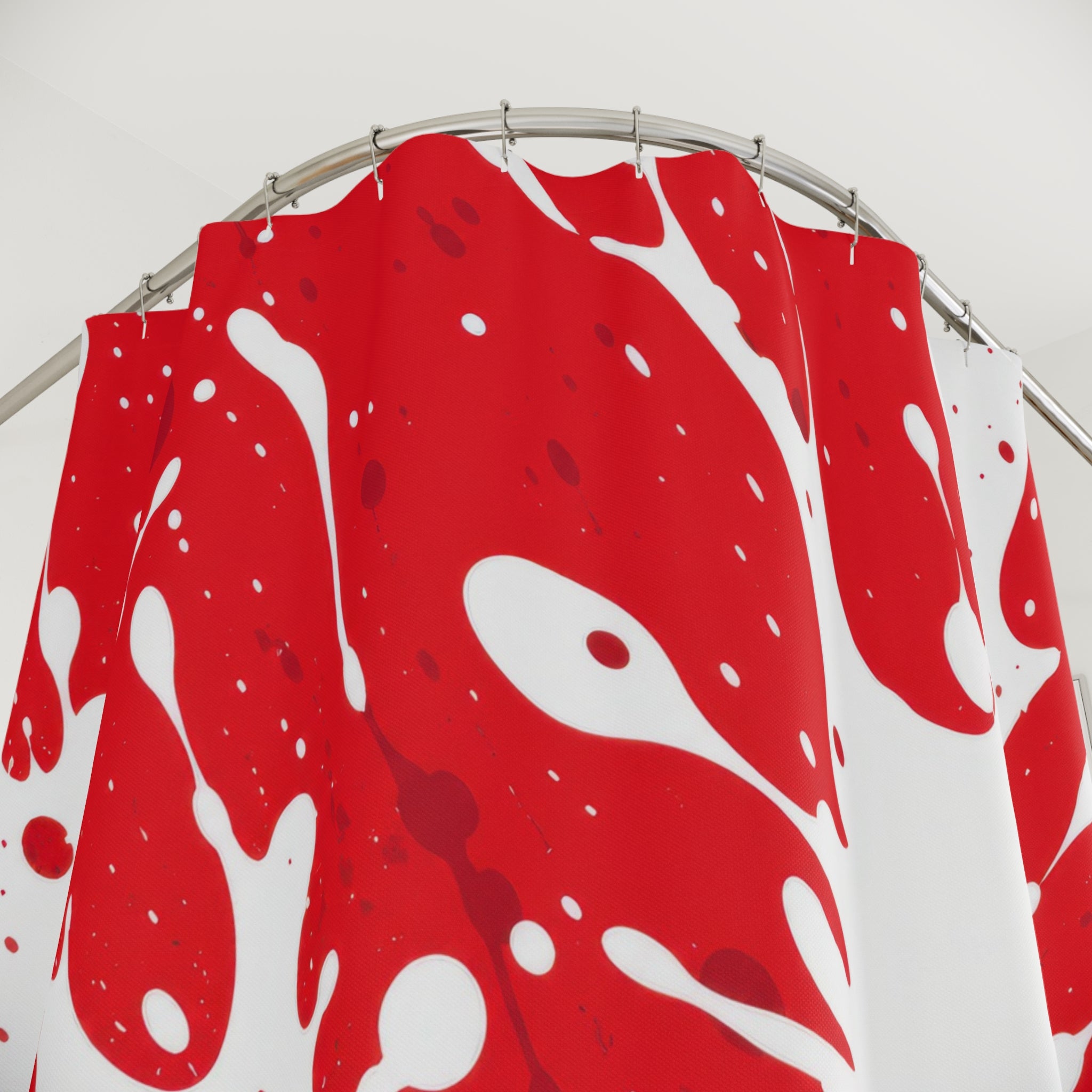White Paint Splash Shower Curtain