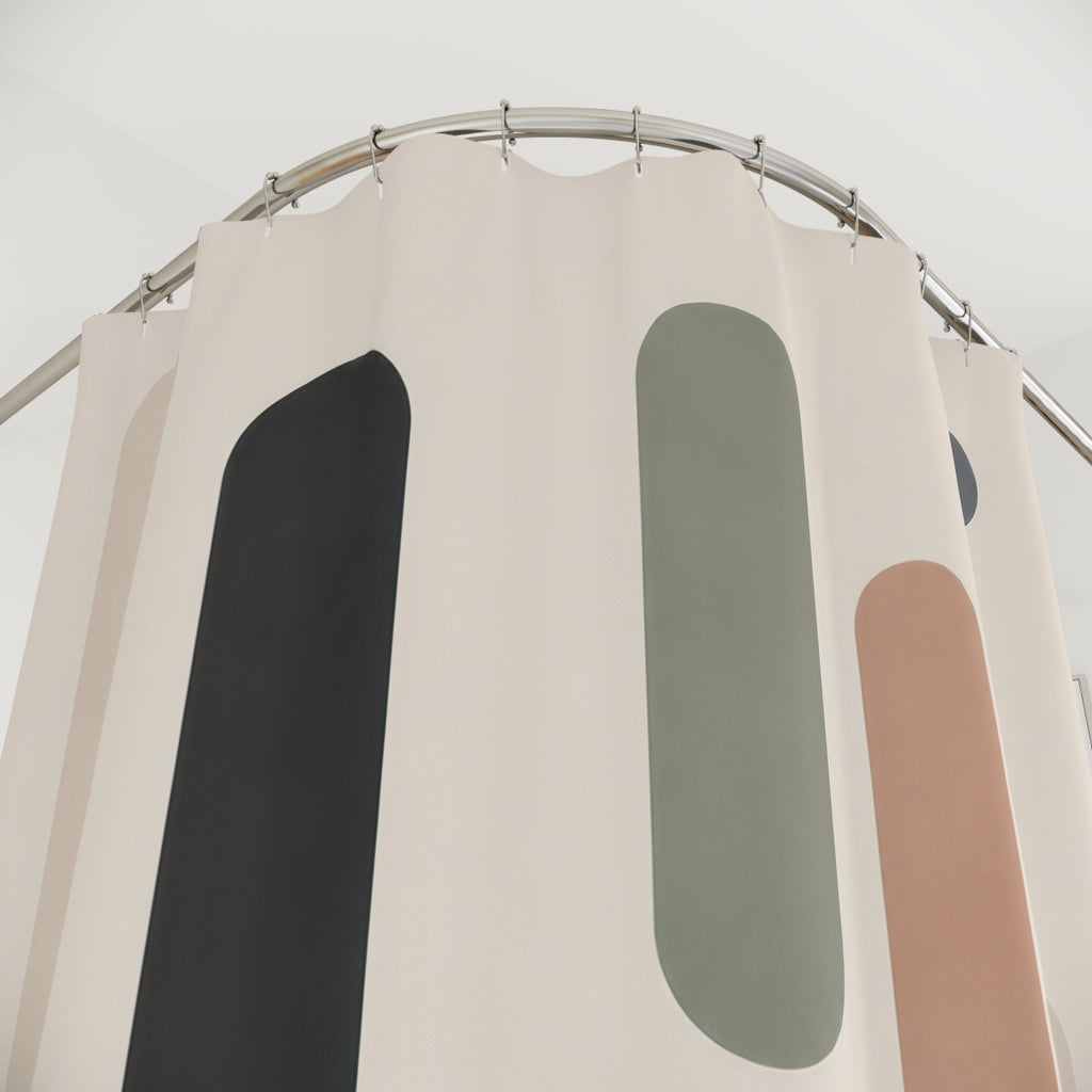 Rounded Pill Shape Shower Curtain