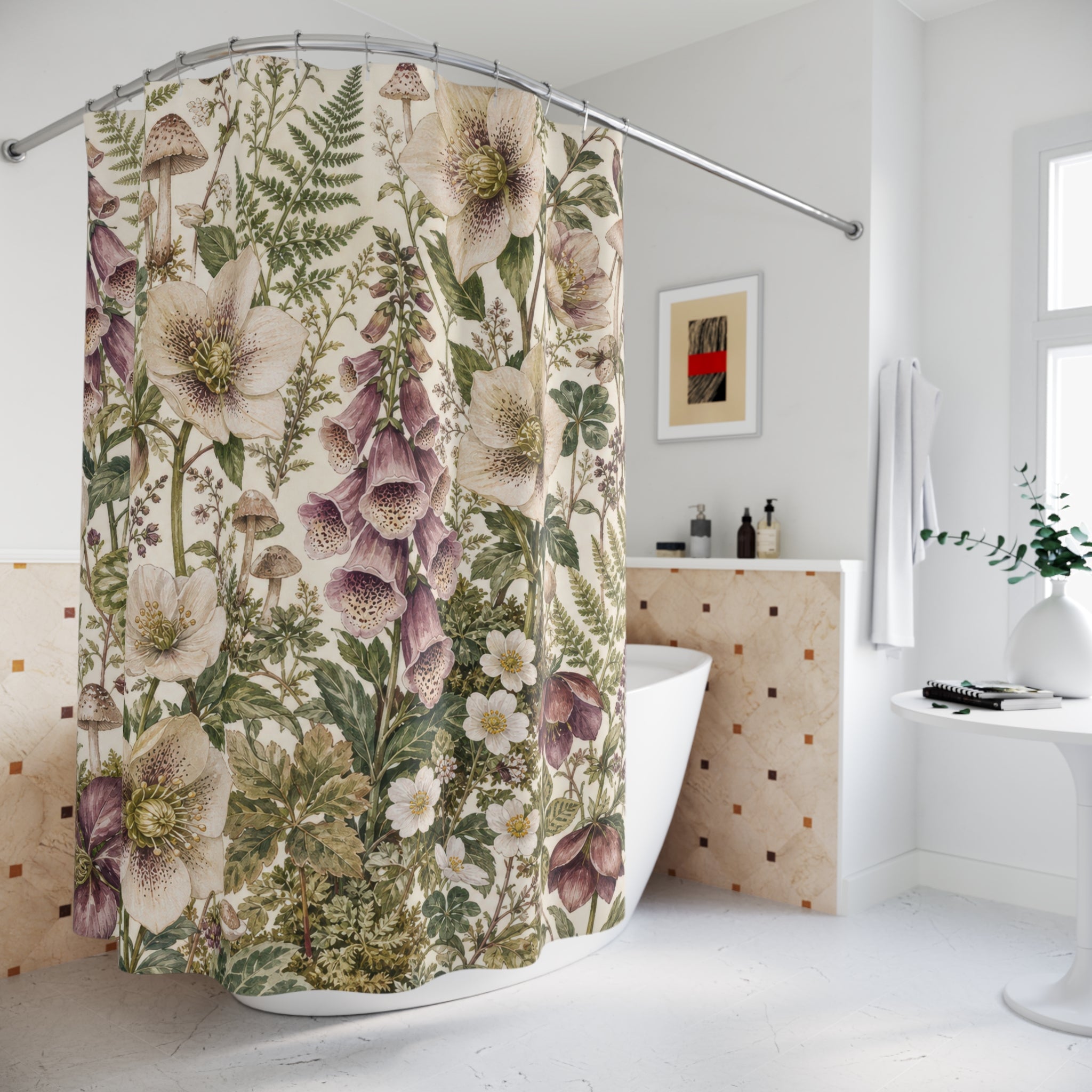 Foxglove Botanical Shower Curtain