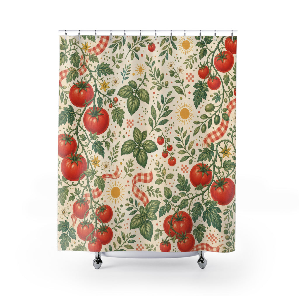 Tomato Girl Red Shower Curtain