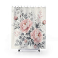 Gray Pink Floral Shower Curtain: Gray Pink Shower Curtain