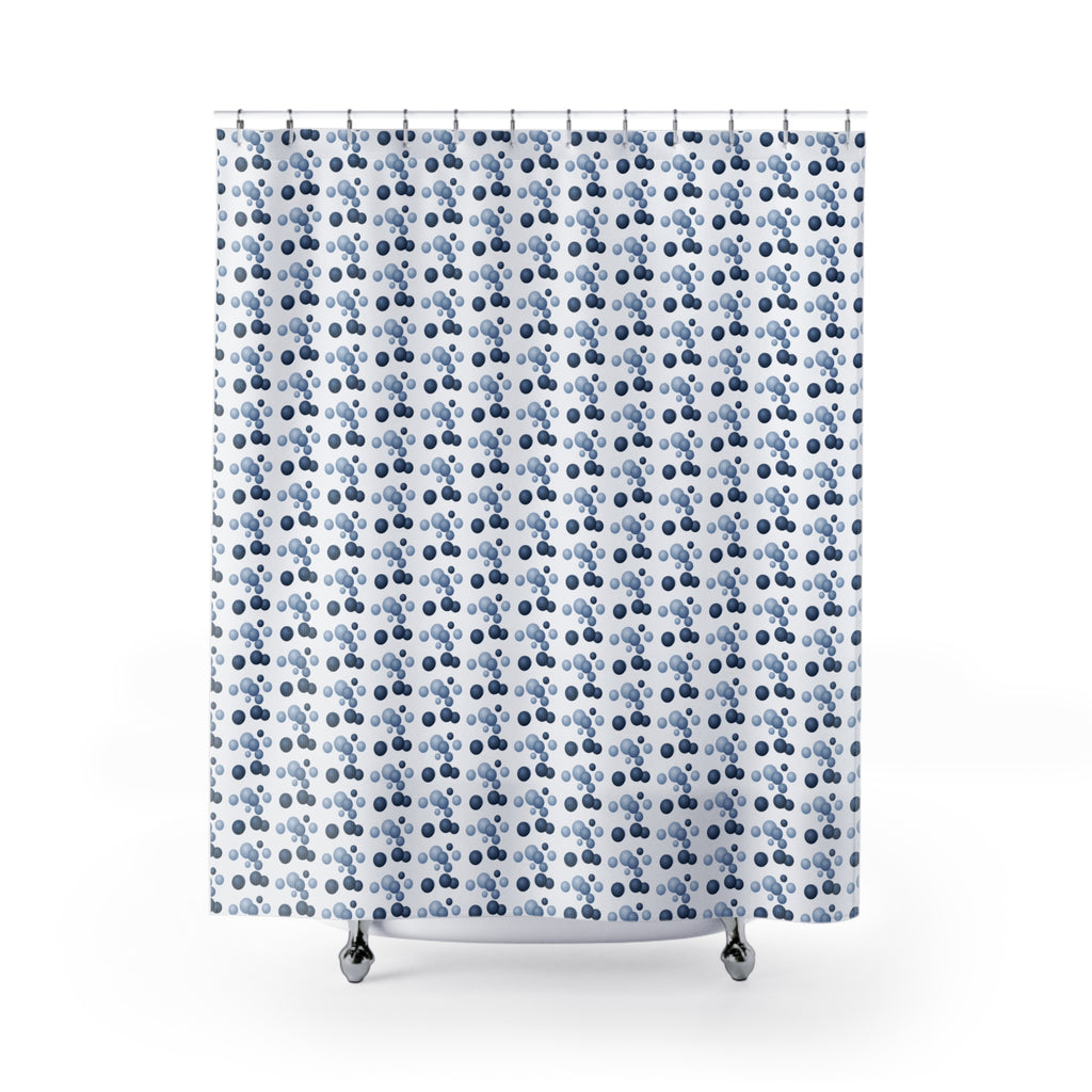 Blue and White Gradient Dot Shower Curtain