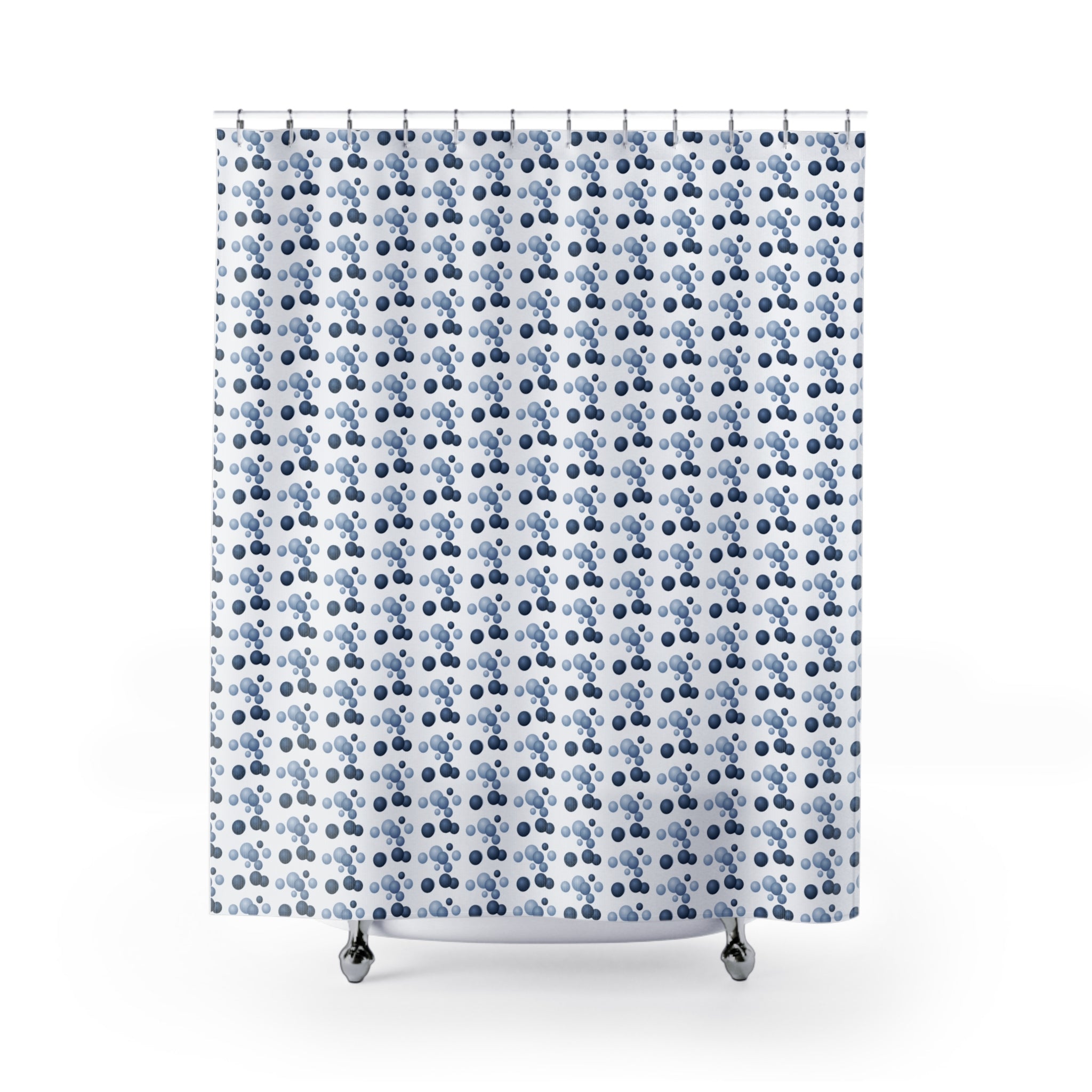 Blue and White Gradient Dot Shower Curtain