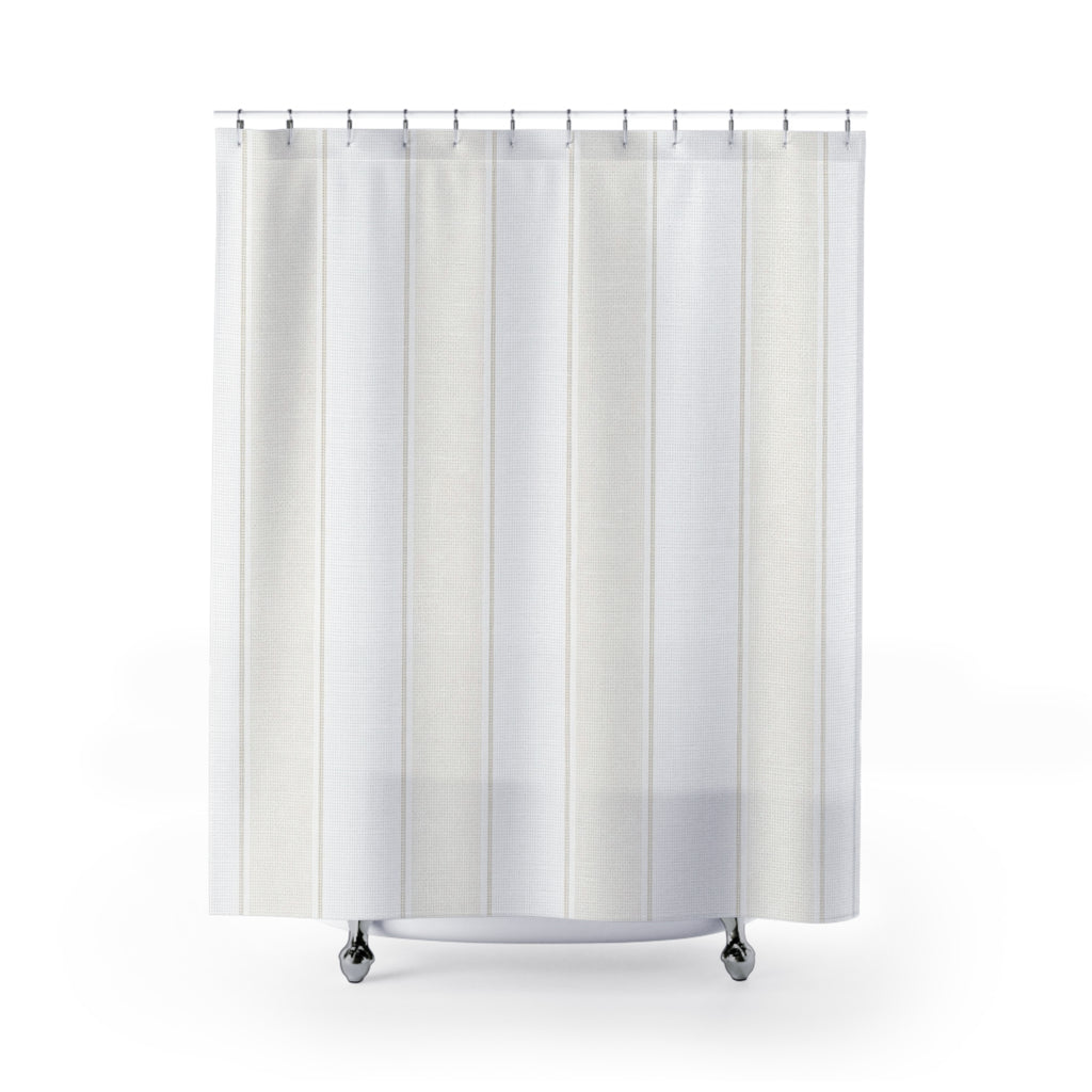 White Hotel Stripe Shower Curtain