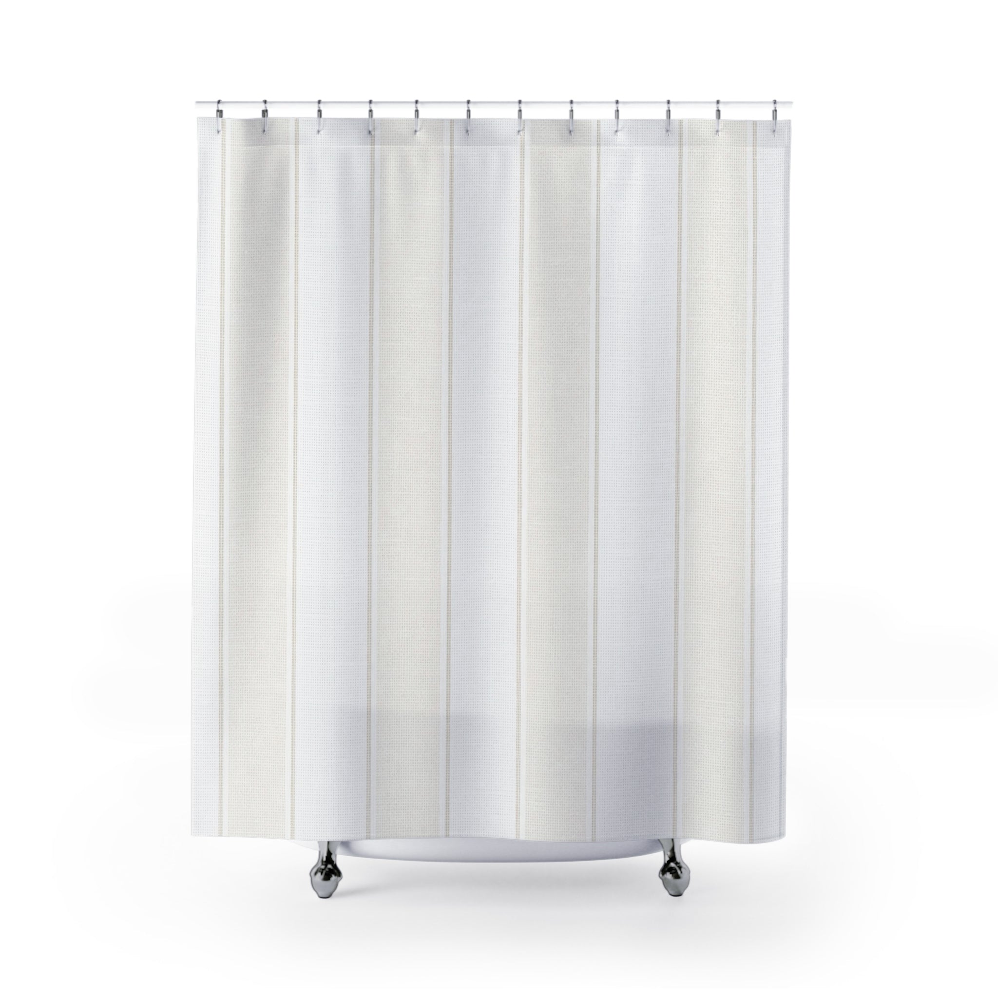 White Hotel Stripe Shower Curtain