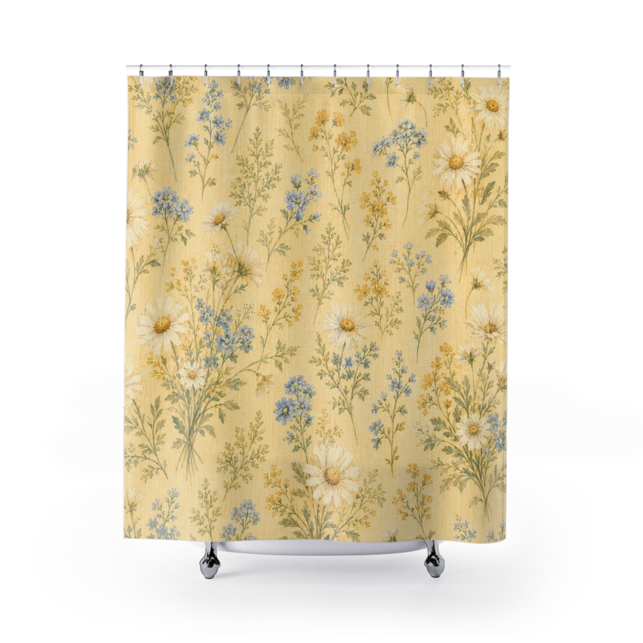 Yellow Daisy Floral Shower Curtain