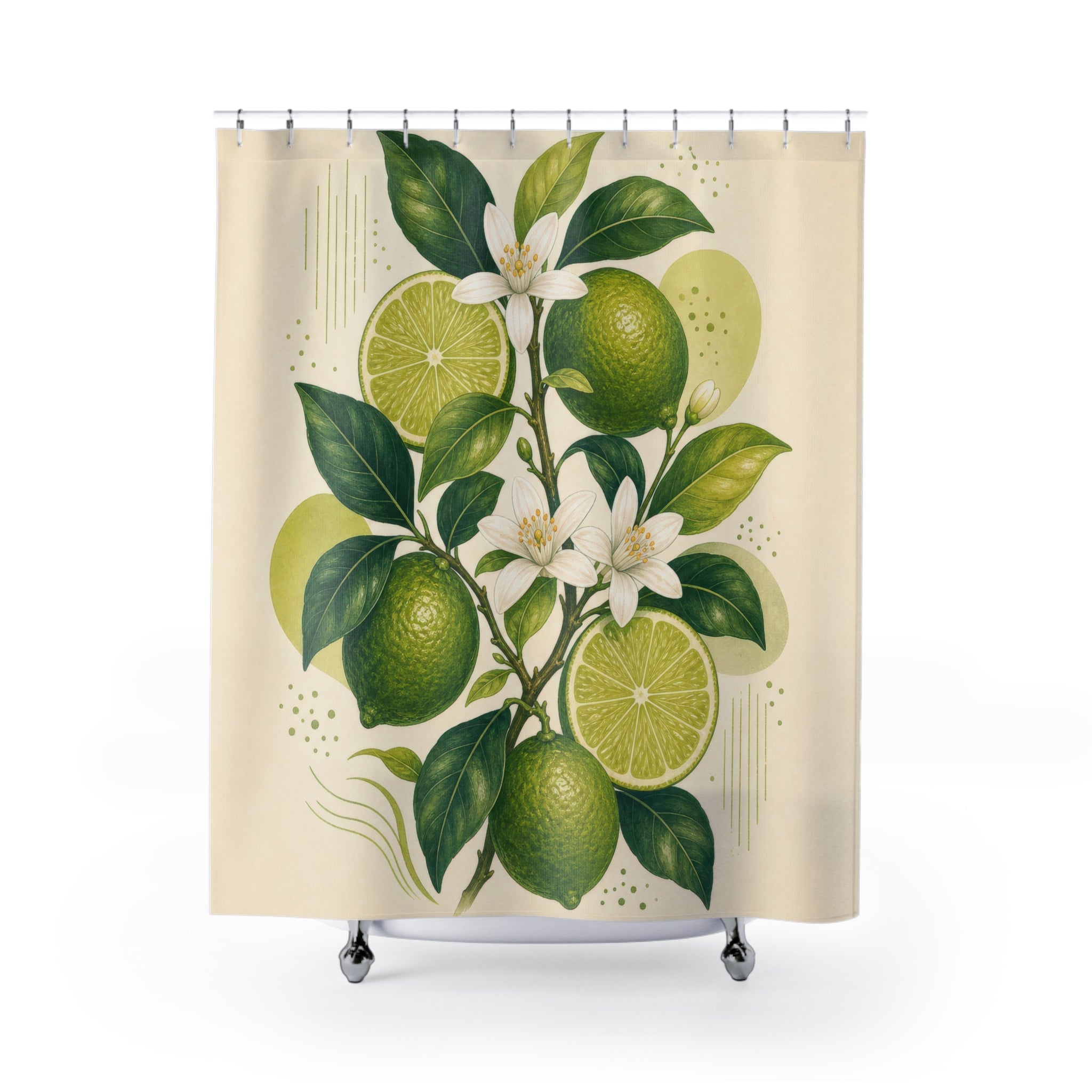 Lime Fruit Green Shower Curtain