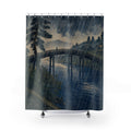 Bridge River Rain Print Shower Curtain
