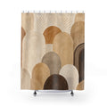 Brown Beige Sunburst Arch Shower Curtain