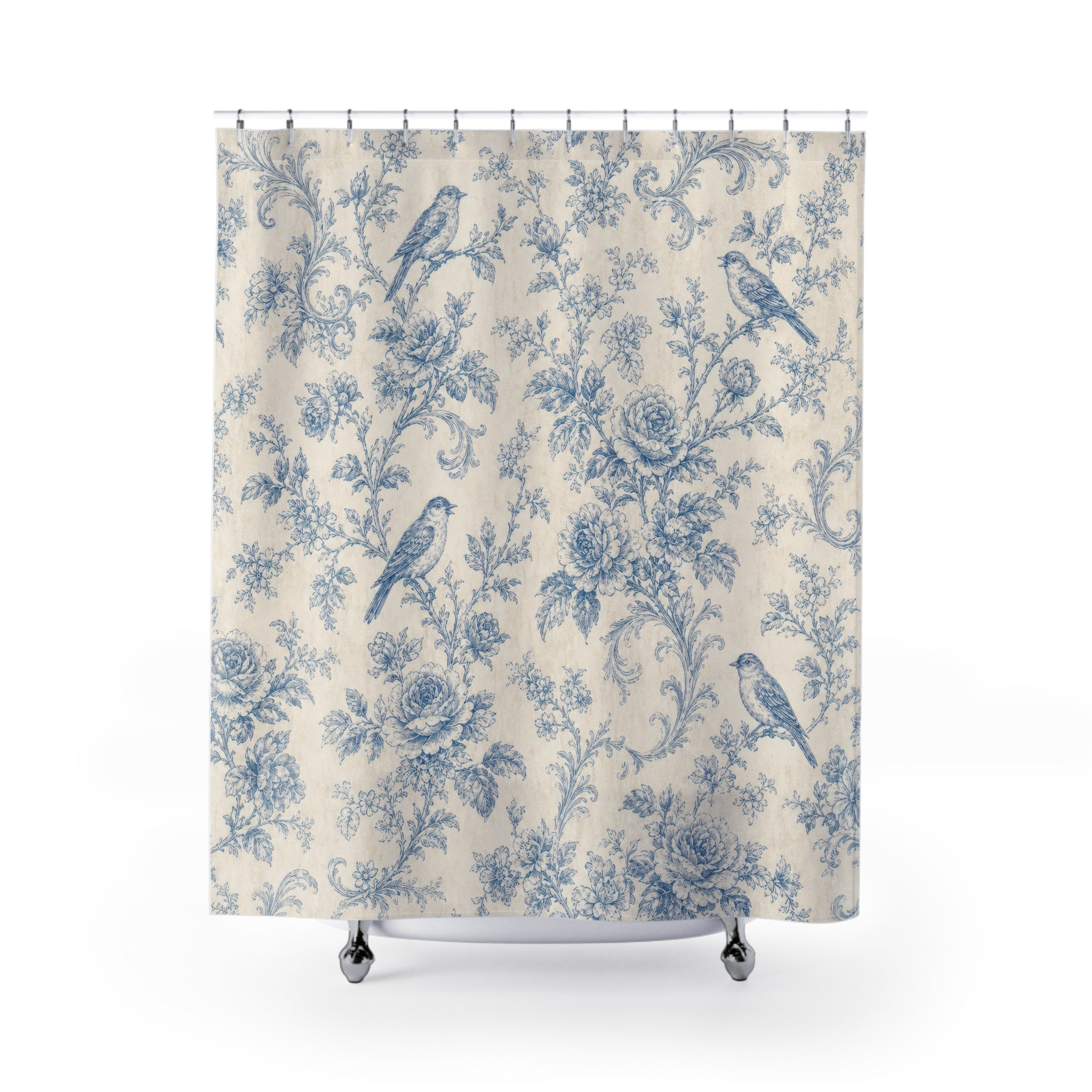 Bird Floral Vine Shower Curtain