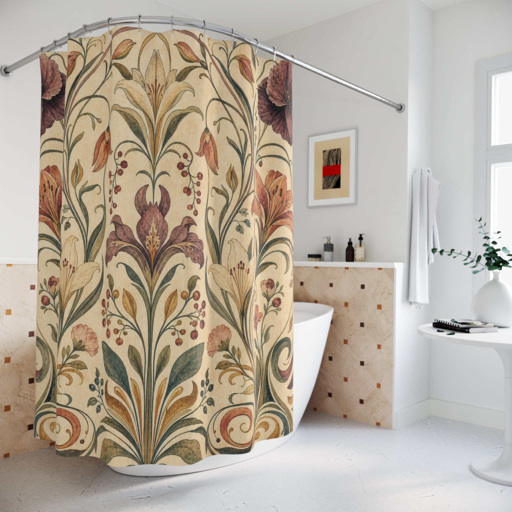 Art Nouveau Lily Shower Curtain
