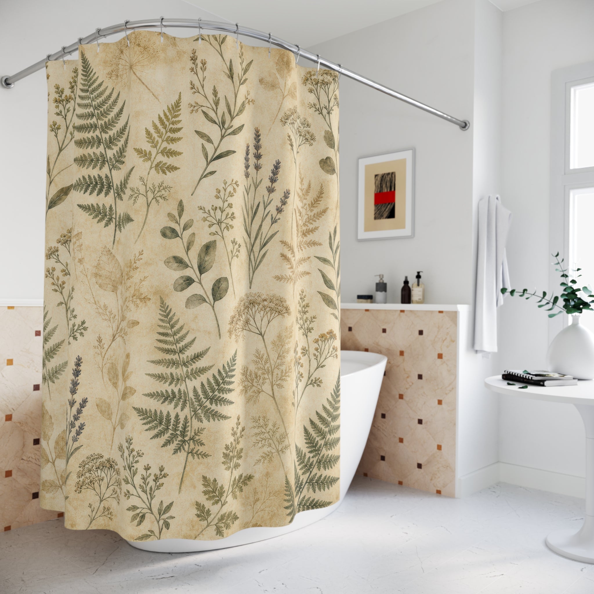 Sage Fern Botanical Shower Curtain