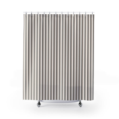 Black and Brown Earth Tone Striped Shower Curtain