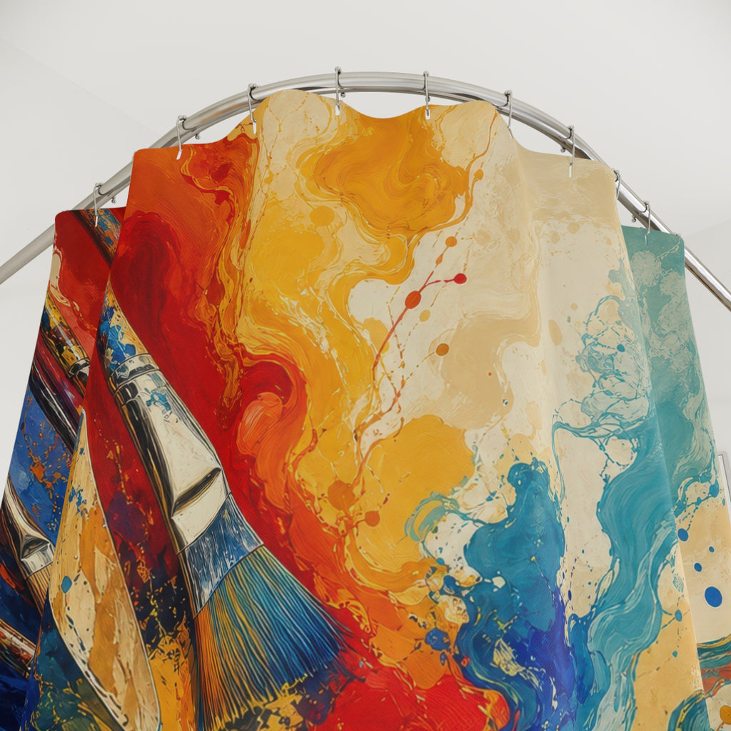 Pigment Rivers Artistic Shower Curtain
