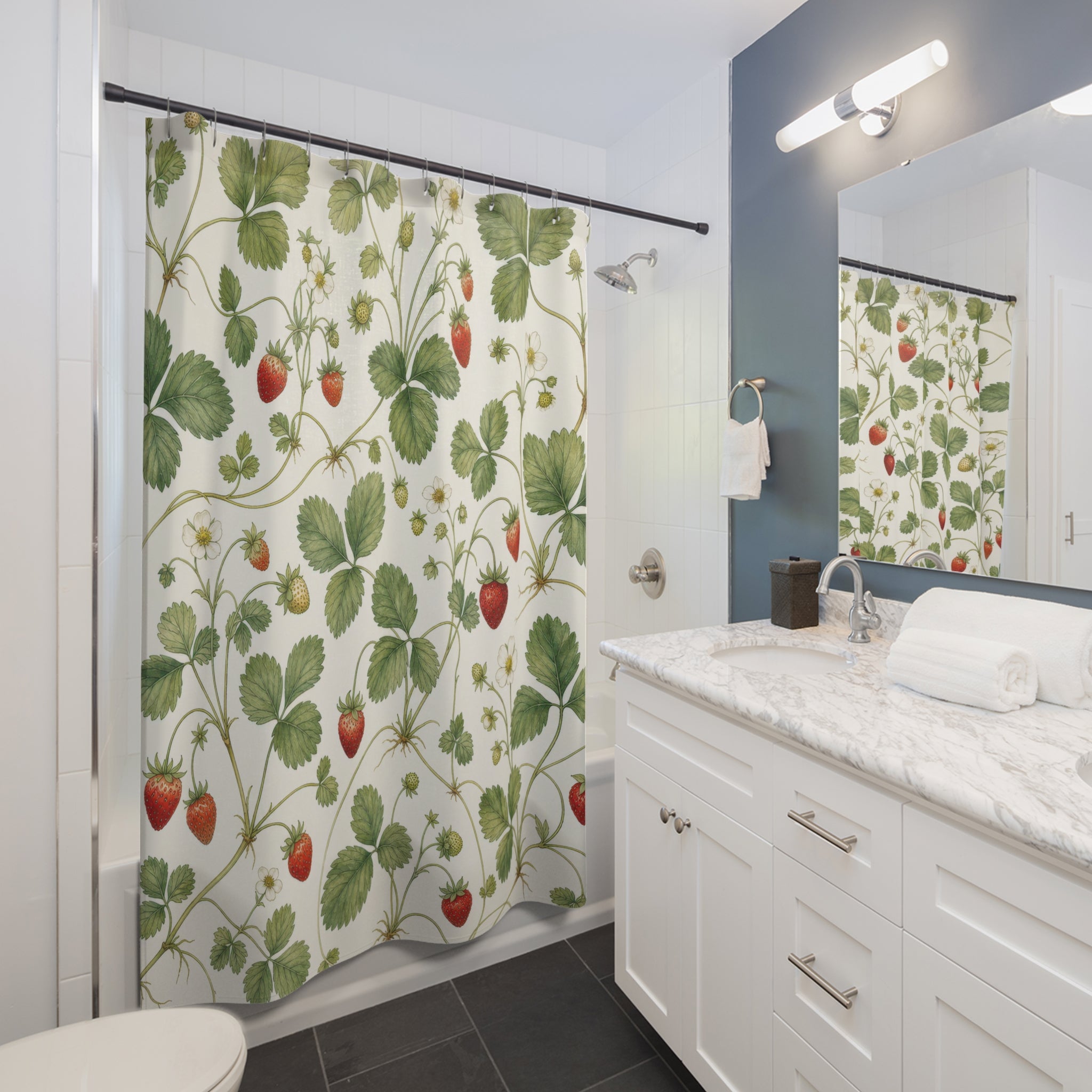 Wild Berry Botanical Plant Shower Curtain