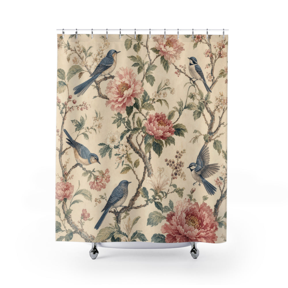 French Country Floral Pattern Shower Curtain
