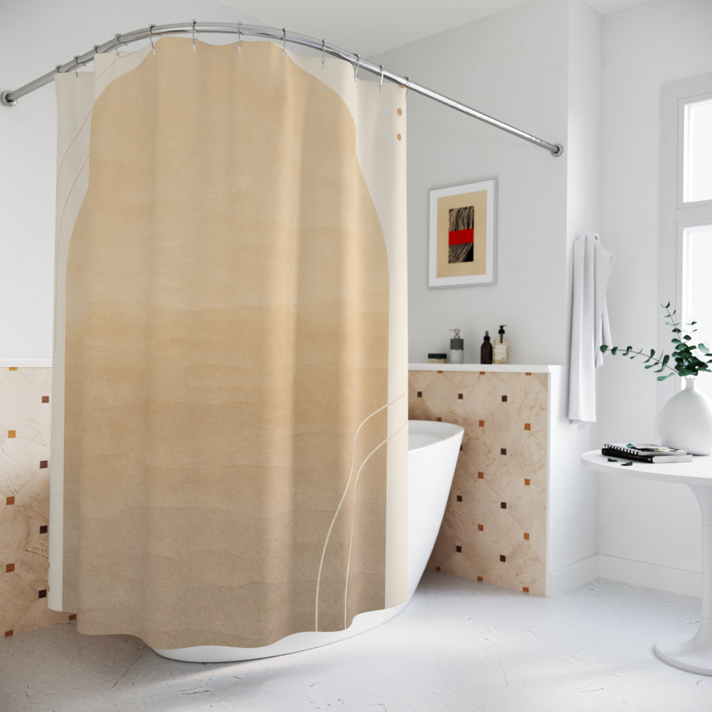 Cream Ombre Beige Shower Curtain