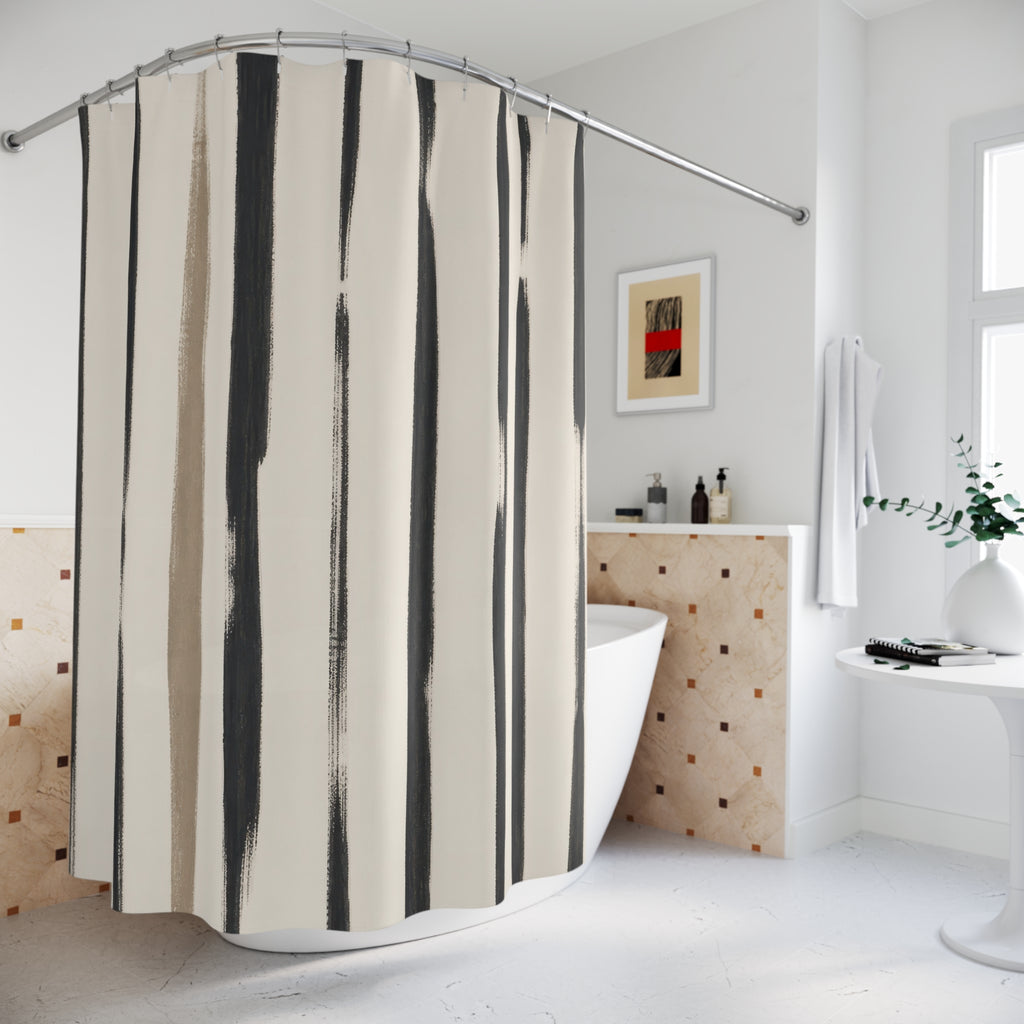 Irregular Brush Stripe Shower Curtain