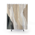 Black Beige Faceted Landscape Shower Curtain