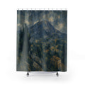 Faceted Mountain Valley Print Shower Curtain