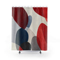 Red Blue Gray Modern Abstract Shower Curtain