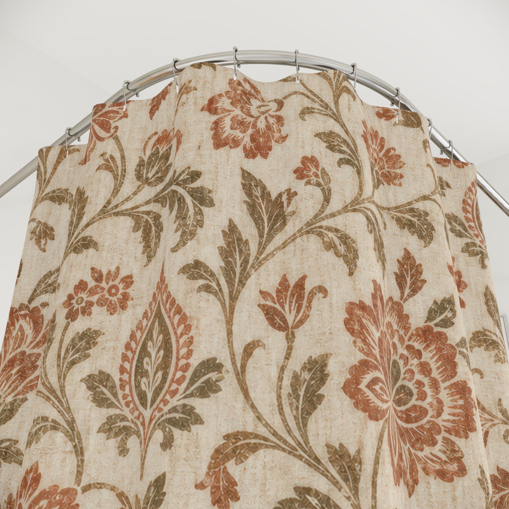 Terracotta Floral Shower Curtain
