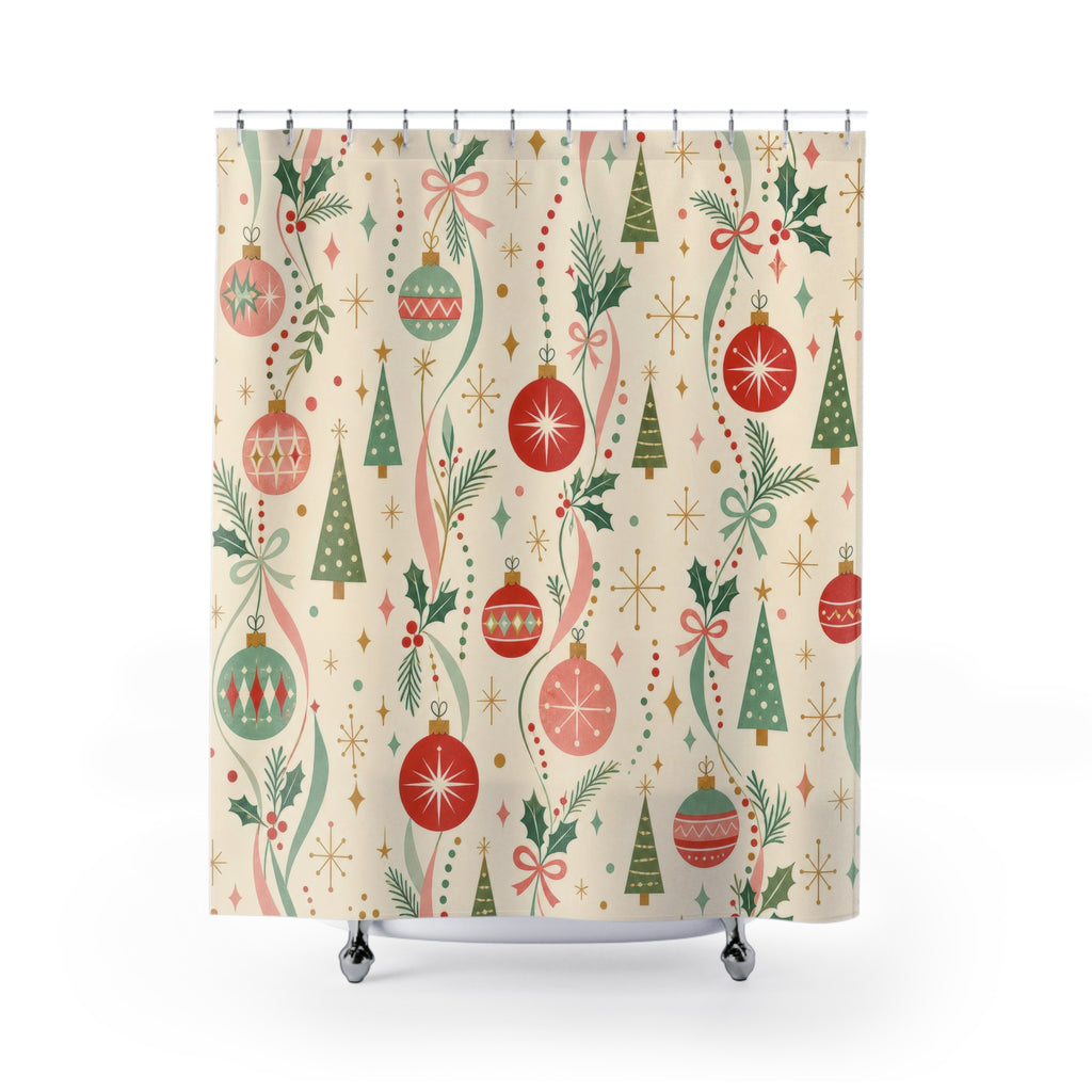Retro Christmas Shower Curtain