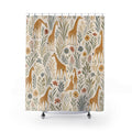 Botanical Safari Animal giraffe small shower curtain with full front view