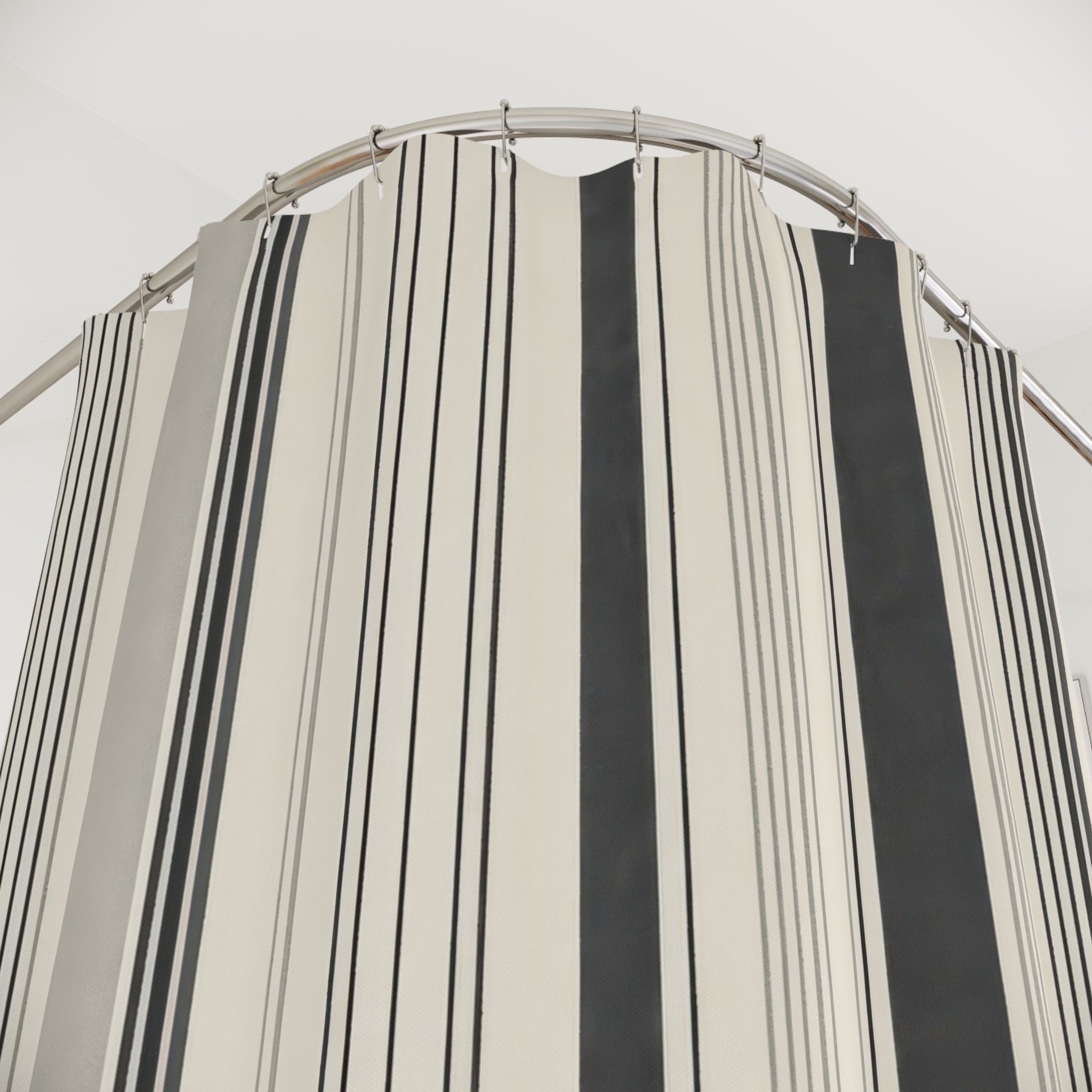 Fine Vertical Pinstripe Cluster Shower Curtain