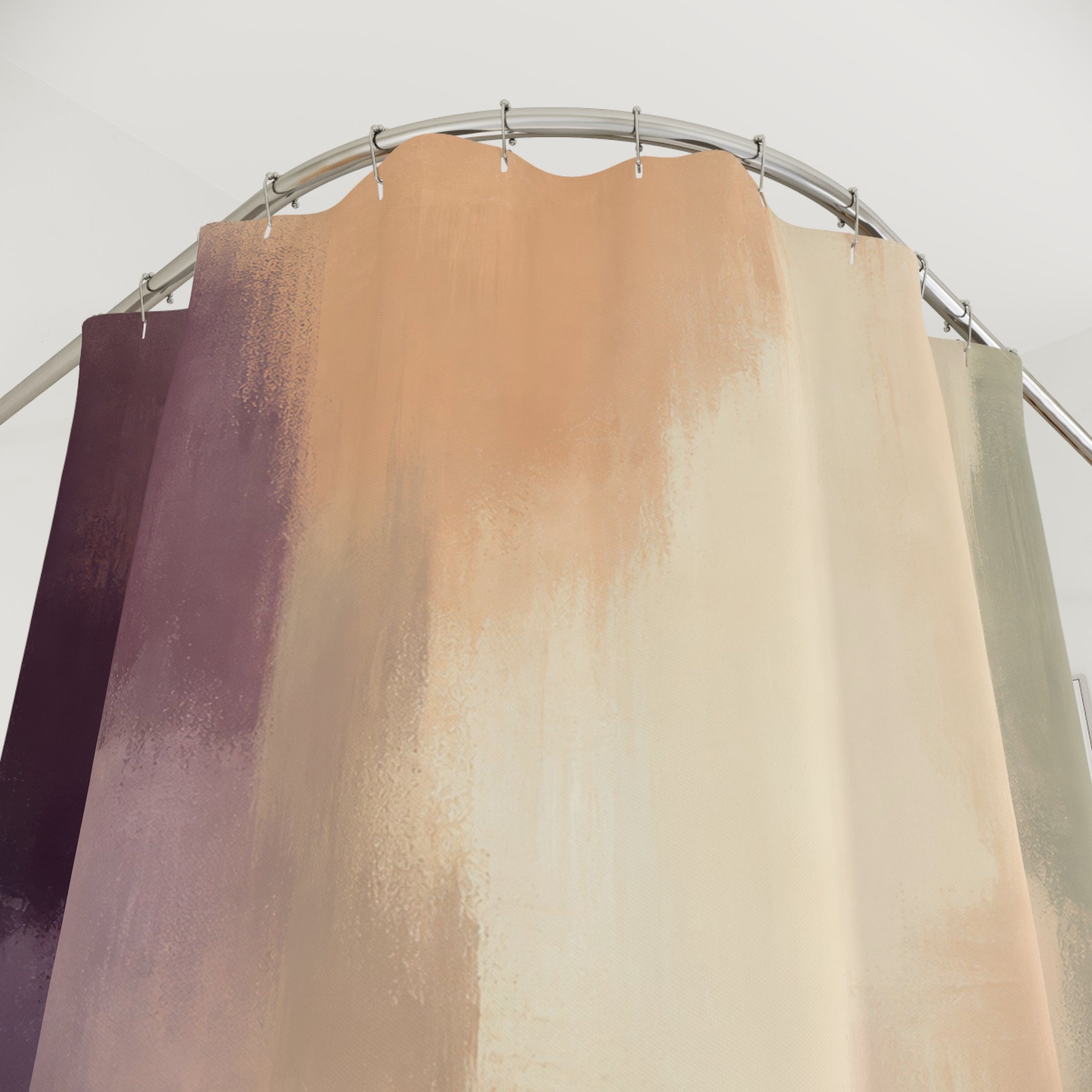 Plum Sage Pastel Abstract Brush Shower Curtain