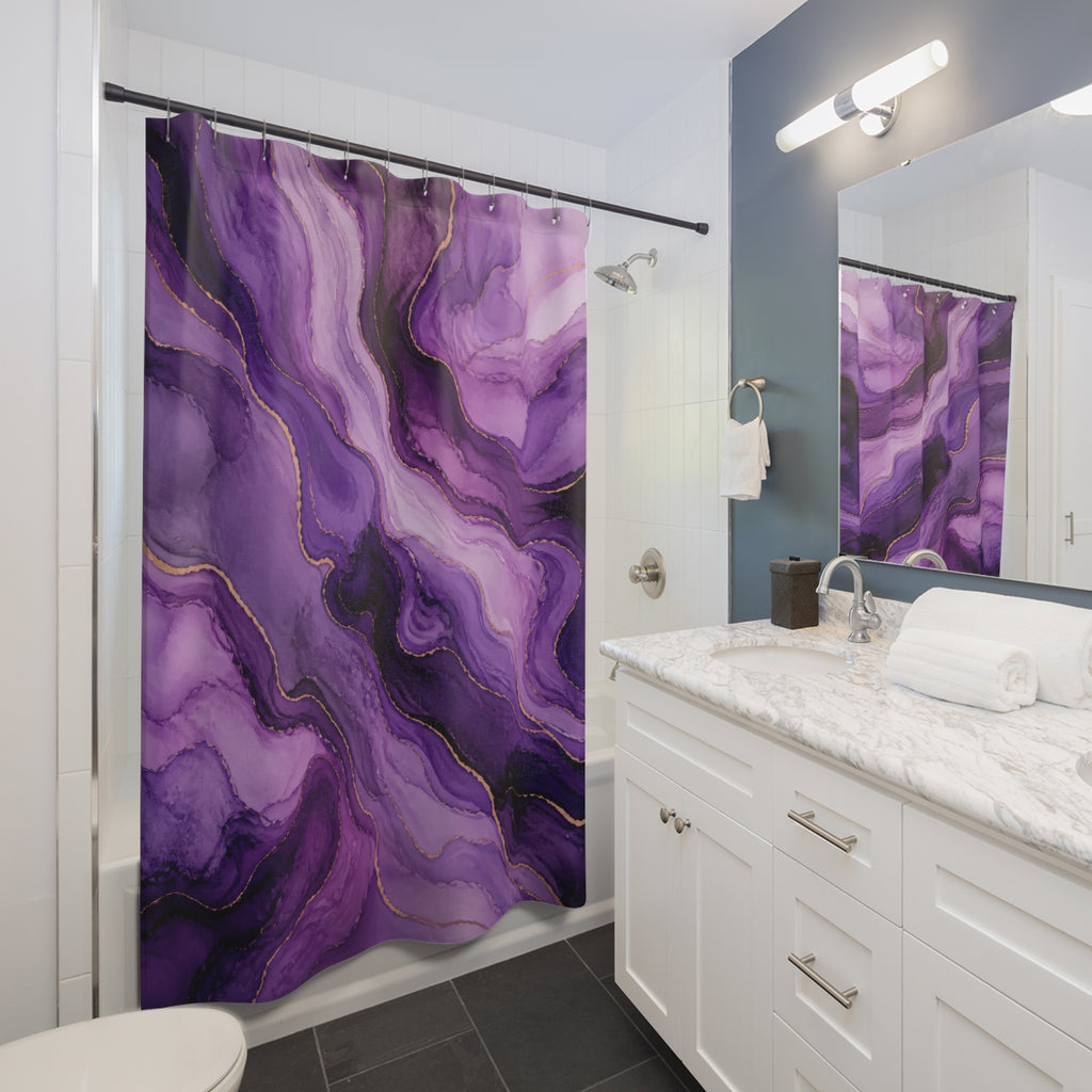Amethyst Mineral River Shower Curtain