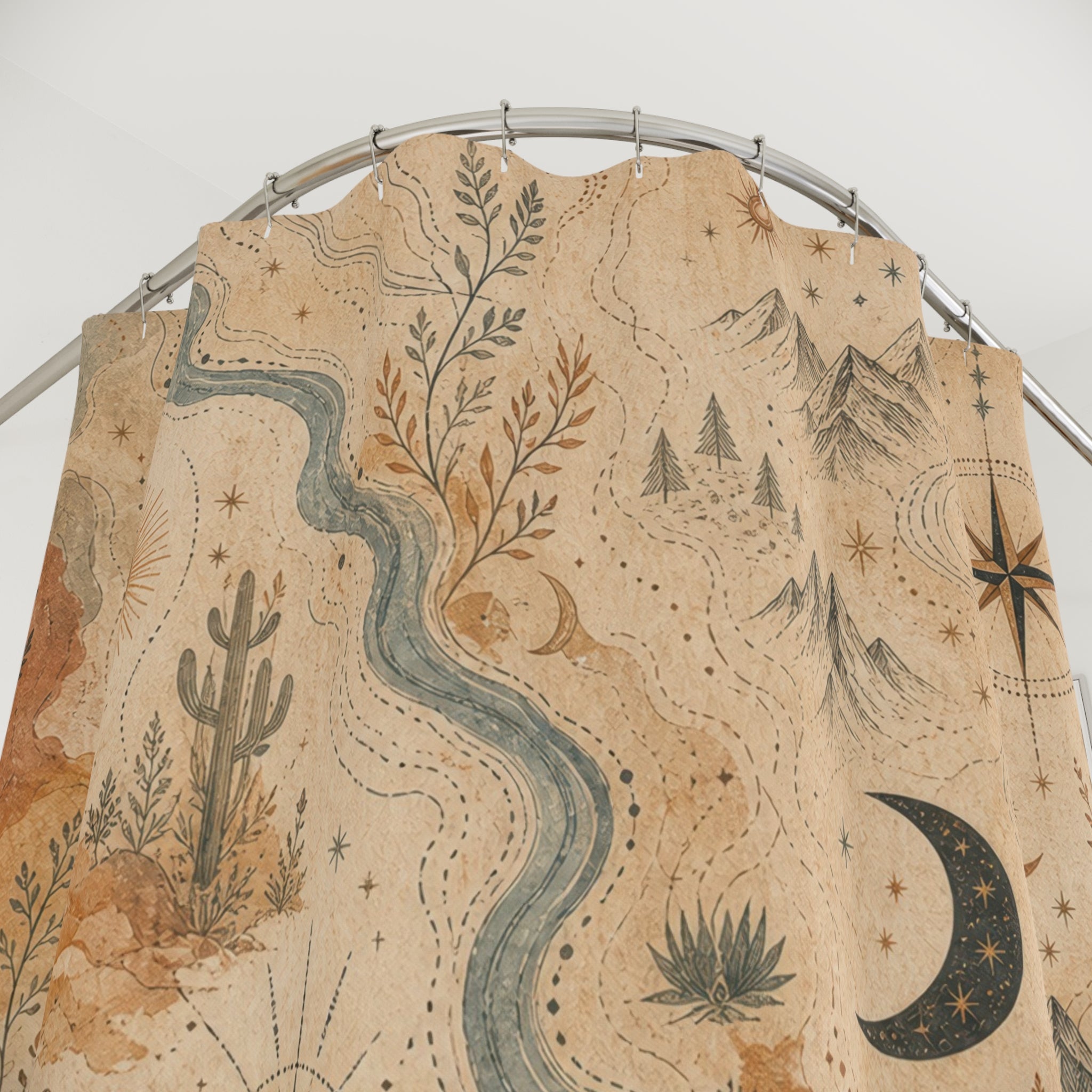 Abstract Desert Map Shower Curtain