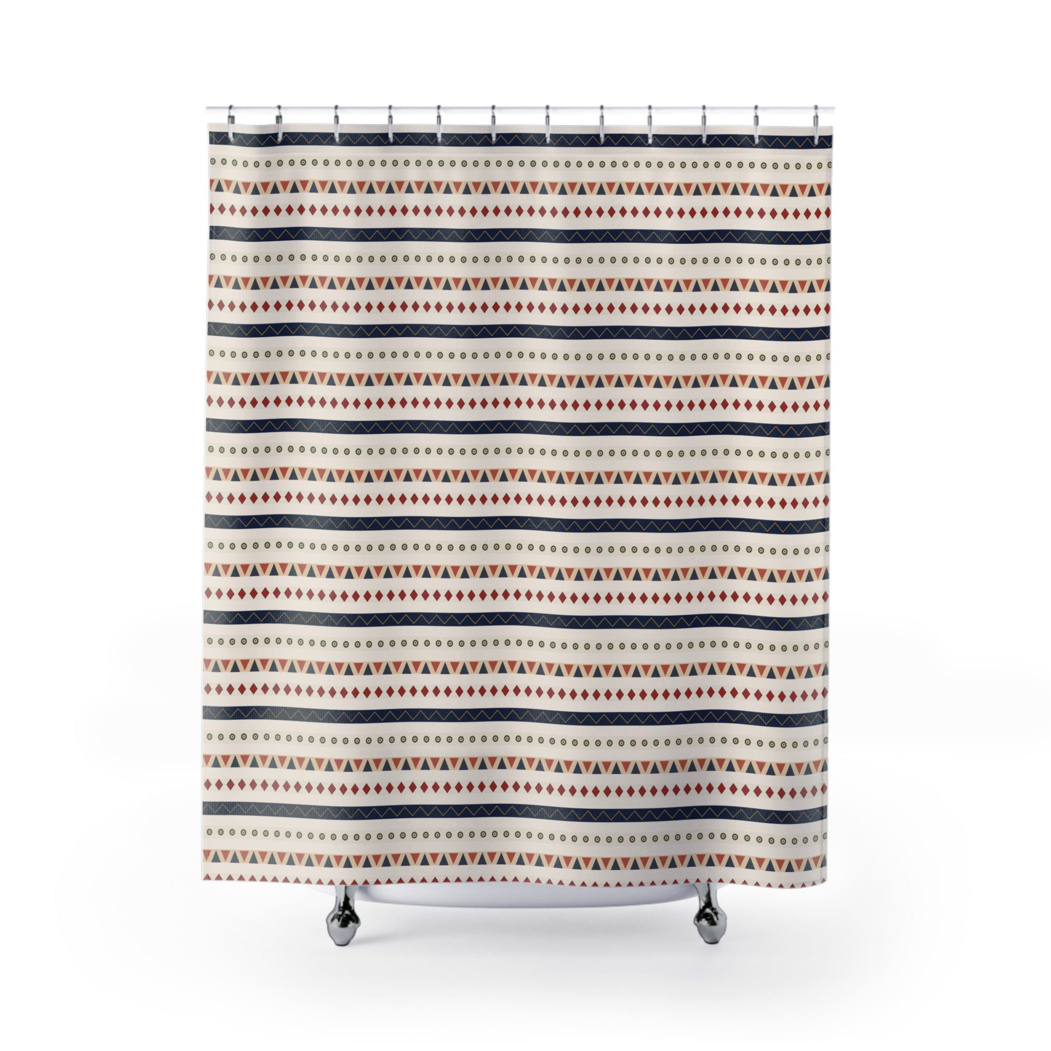 Folk Art Border Band Shower Curtain – Americana Stripe
