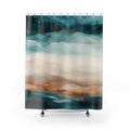 Teal & Copper Watercolor Tide Shower Curtain