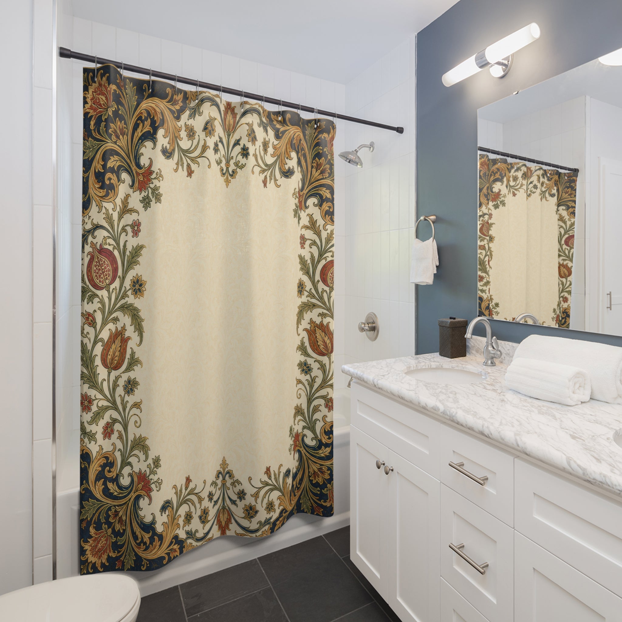 Jacobean Border Shower Curtain