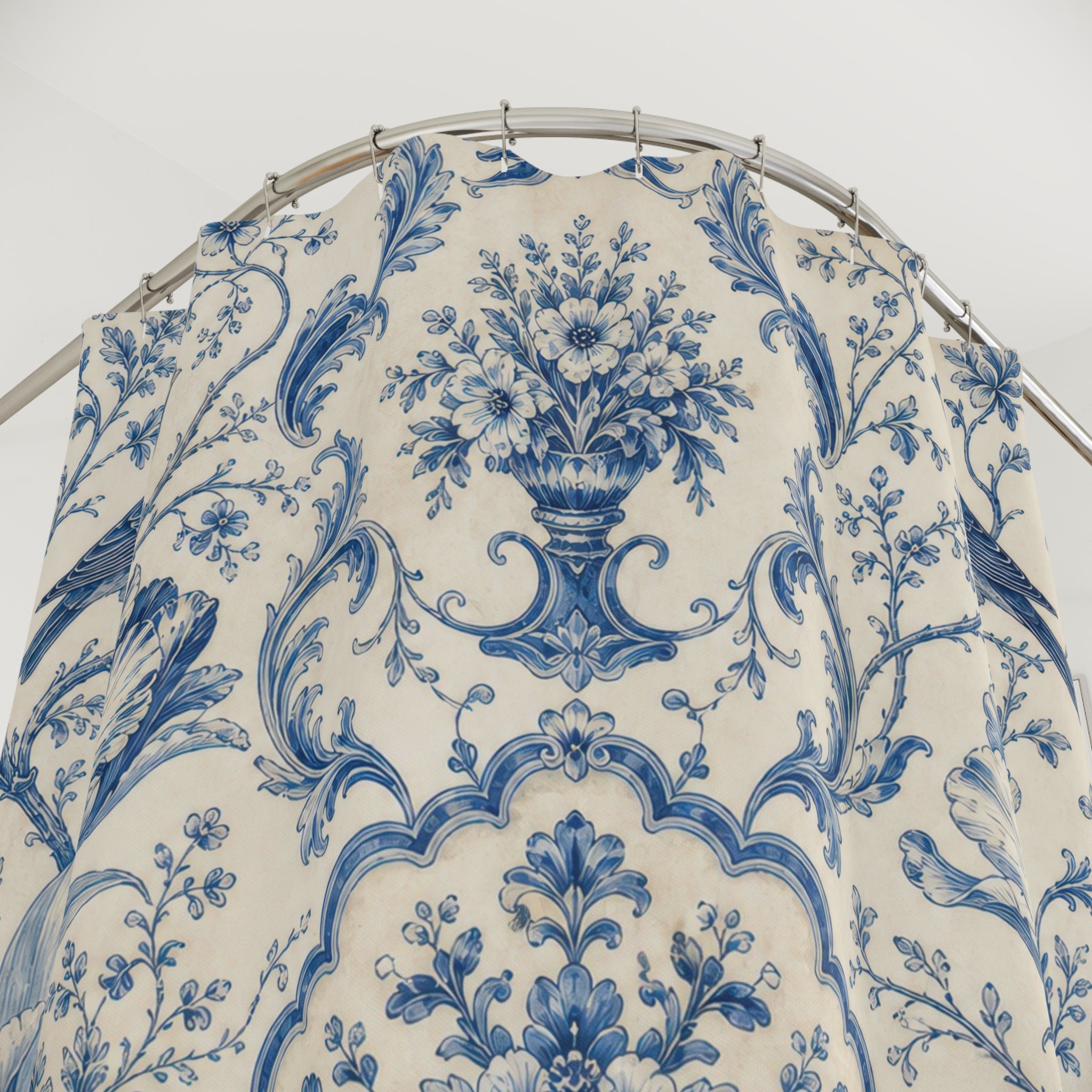 Blue Bird Toile Shower Curtain