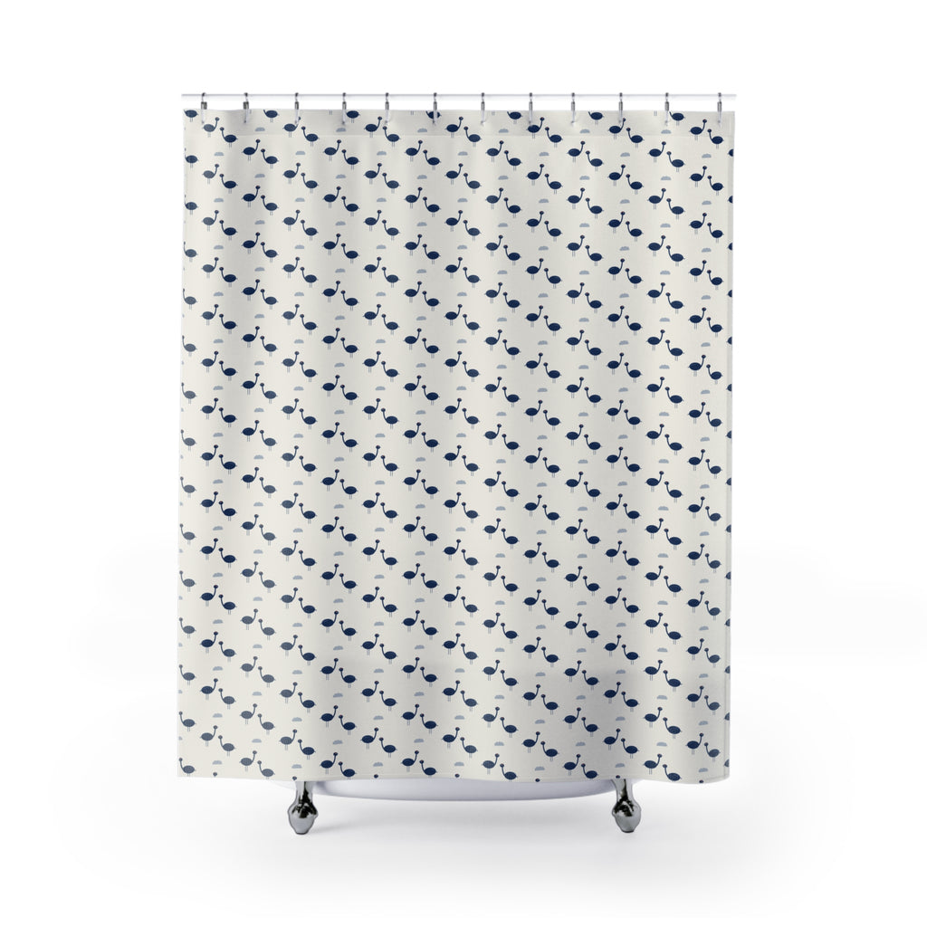 Chinoiserie Crane Shower Curtain – Blue & White