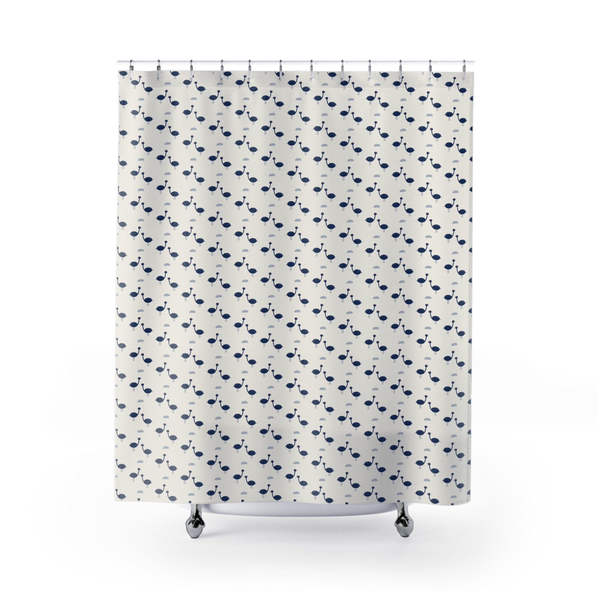 Chinoiserie Crane Shower Curtain – Blue & White