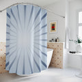 Blue and White Sun Ray Burst Shower Curtain