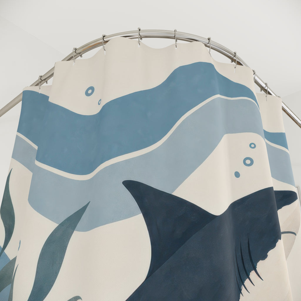 Ocean Shark Shower Curtain: Ocean Shower Curtain