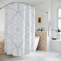 Blue and Grey Wave Ripple Shower Curtain