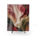 Burgundy Olive Abstract Flow Shower Curtain