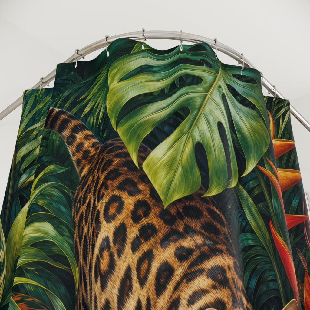 Tropical Bengal Cat Shower Curtain