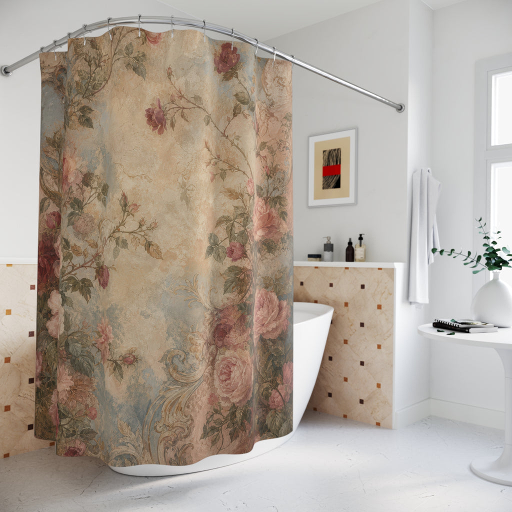 Old Rose Garden Fresco Shower Curtain
