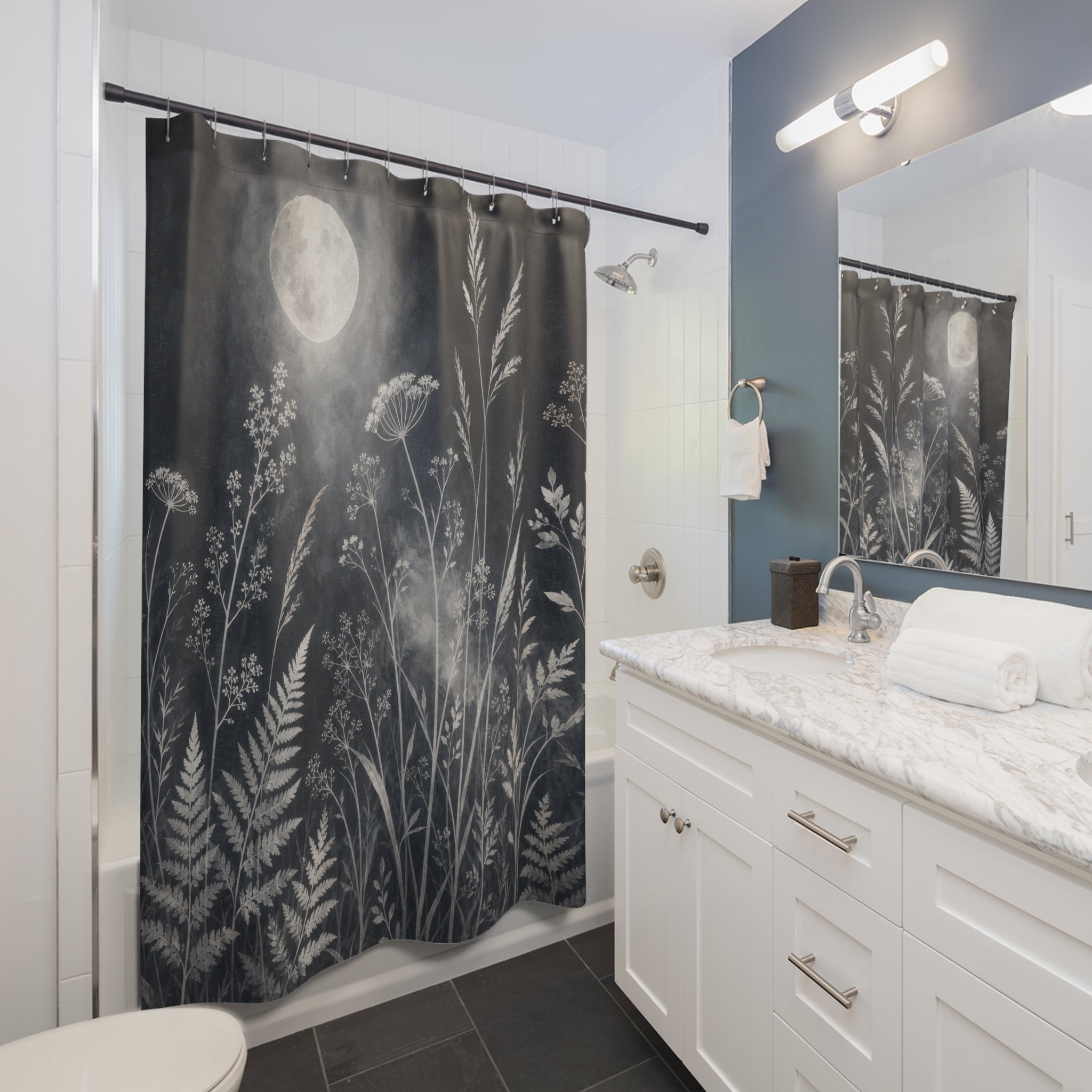 Moonlit Fern Shower Curtain