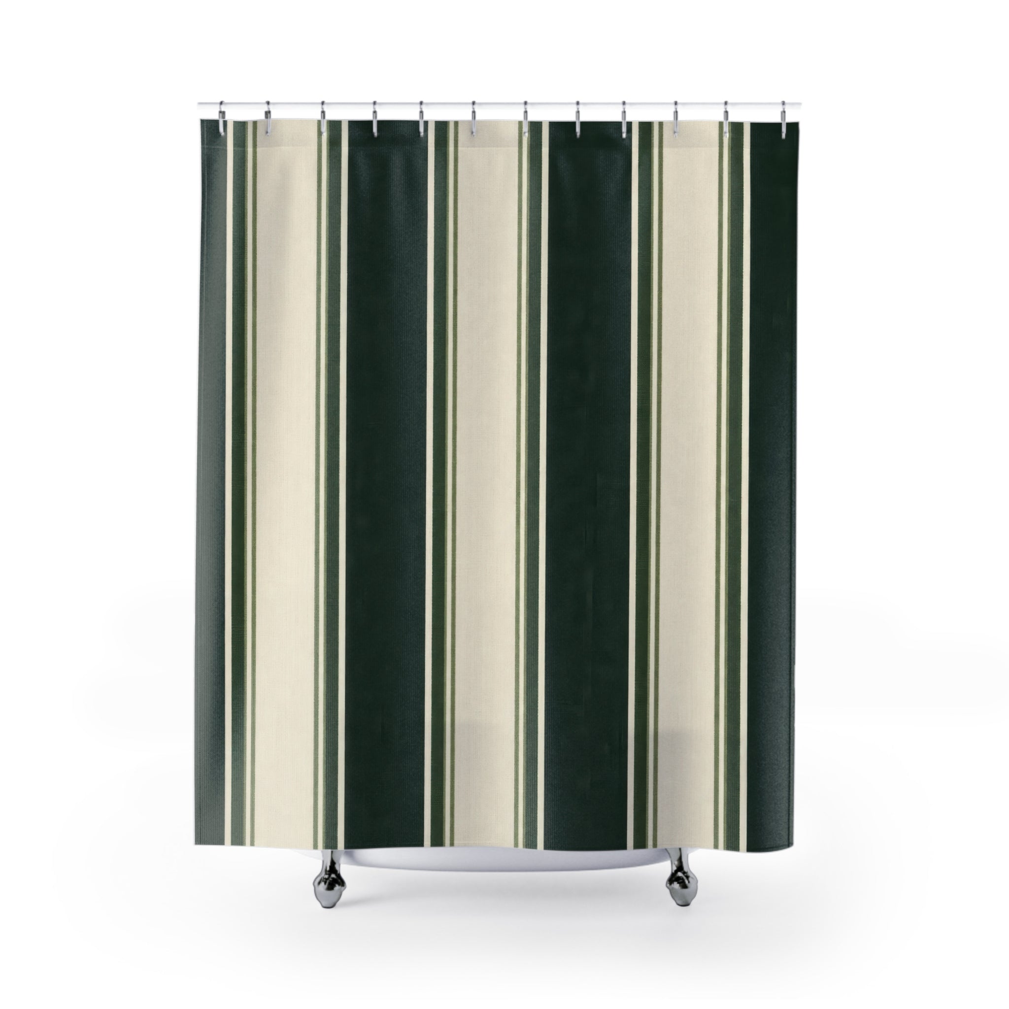 Dark Pine Stripe Shower Curtain