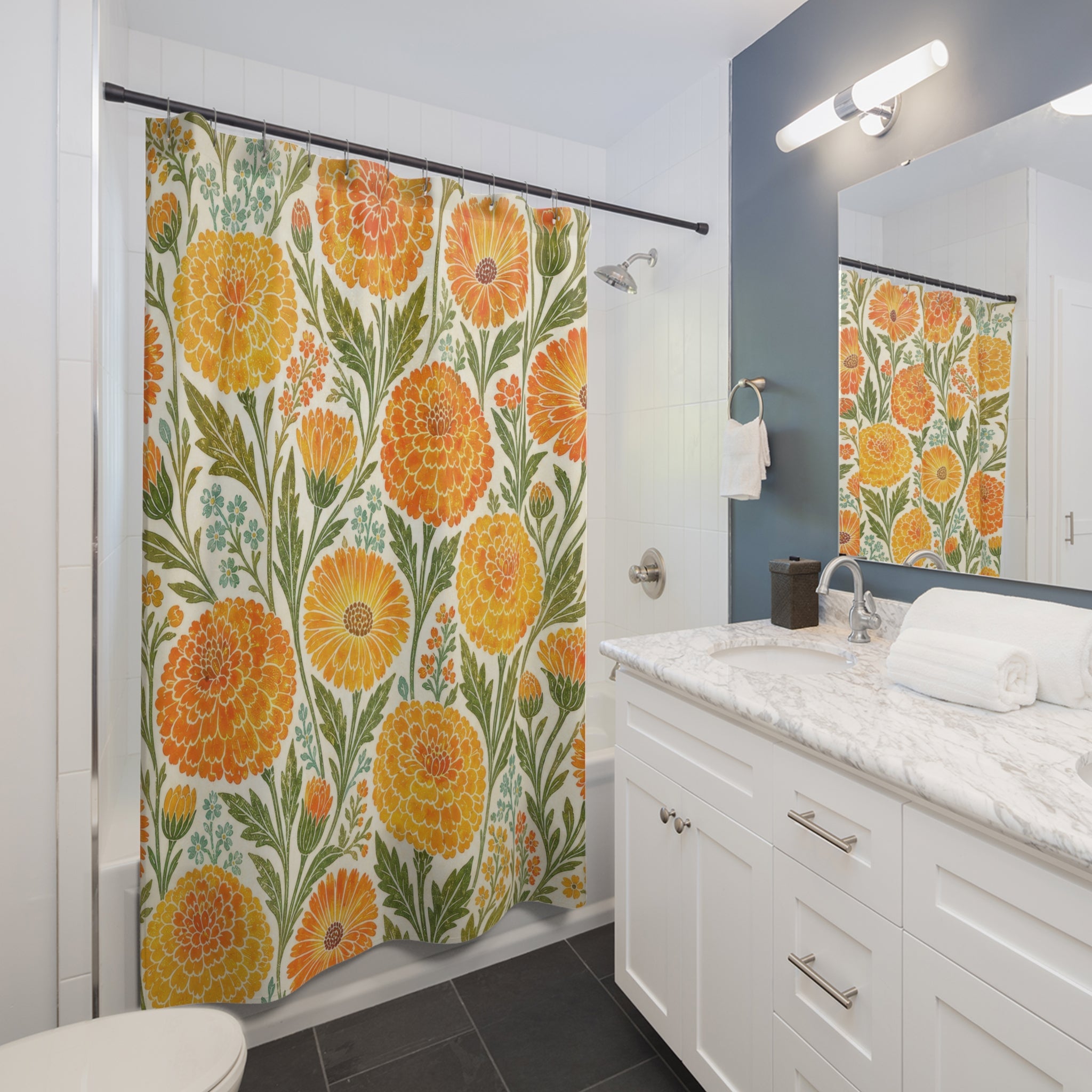 Marigold Flower Shower Curtain