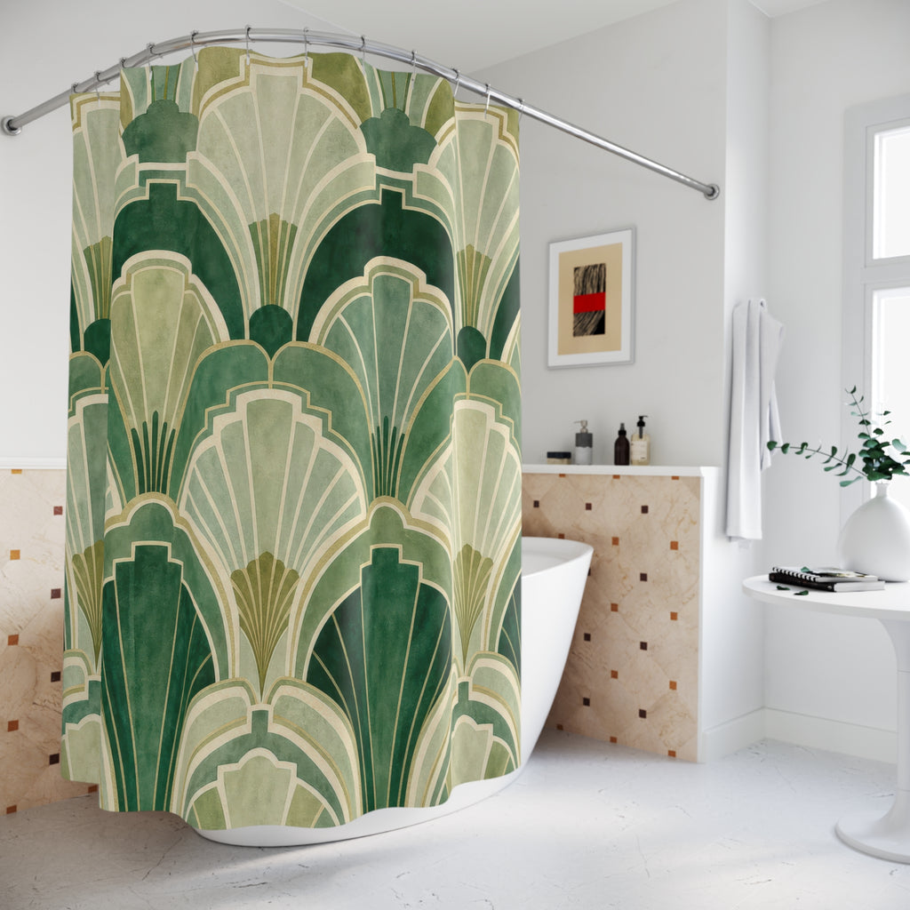 Art Deco Fan Shower Curtain