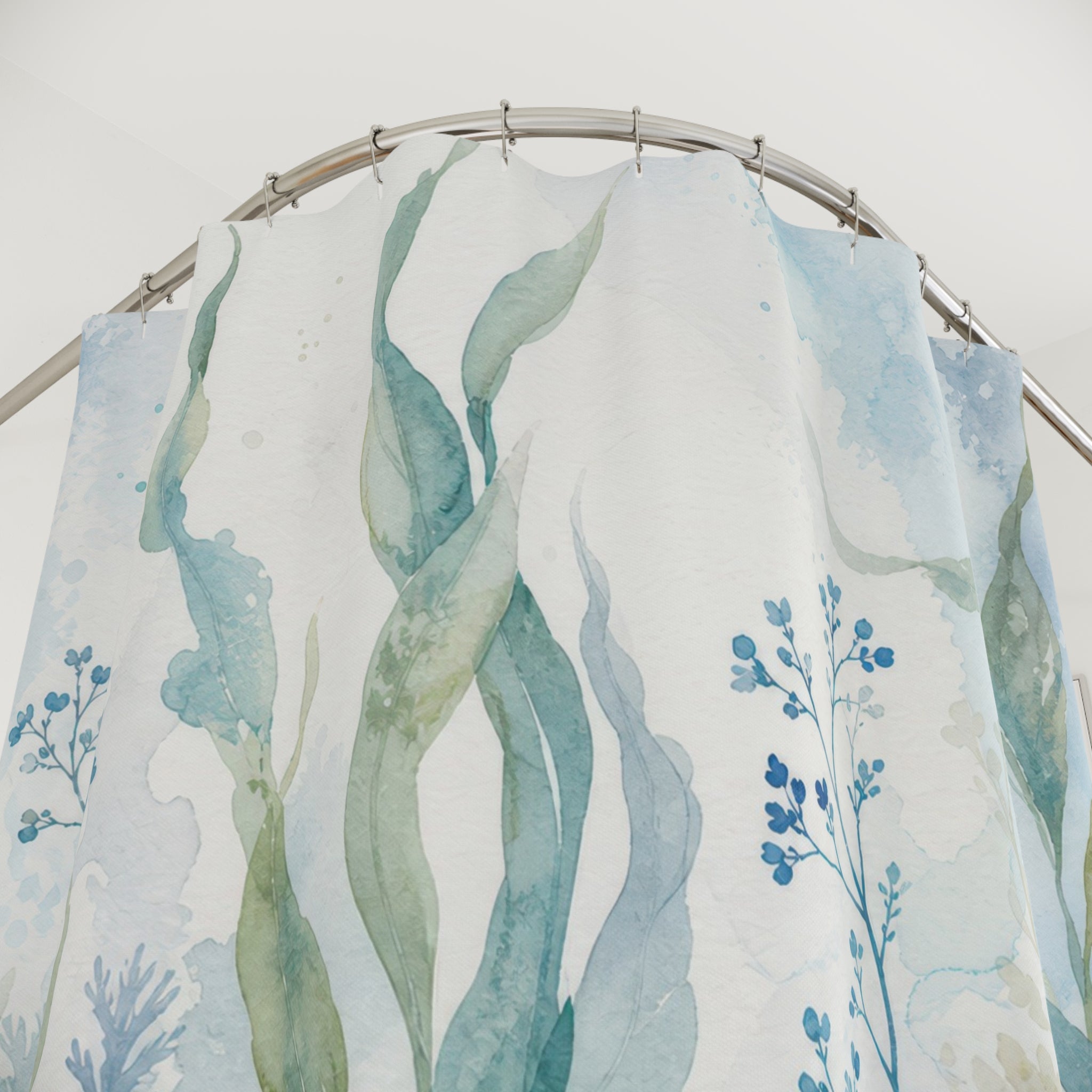 Watercolor Seaweed Shower Curtain